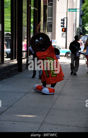 Reeses Maskottchen auf der Chicago street Stockfoto