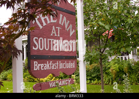 Bed And Breakfast in Zeichen außerhalb, Bar Harbor, Maine, USA Stockfoto