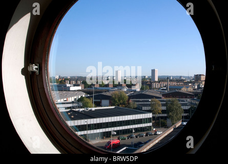 Gewerbegebiet Website (im Vordergrund) in Nine Elms, London, wo die neue US-Botschaft gebaut wird Stockfoto