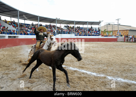 Xmatkuil, Yucatan/Mexiko - 12. November: charro Turnier während der Messe xmatkuil Stockfoto