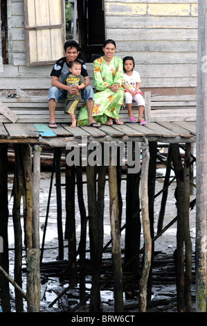 Pier-Szene, Belakang Padang, Riau-Inseln, Indonesien Stockfoto