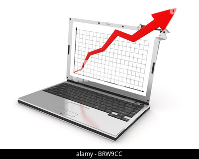 abstrakte Graph zeigt hohes Wachstum (Isolatid, 3d) Stockfoto