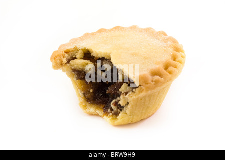 einzelne Mince Pie mit einem fehlenden Biss Stockfoto