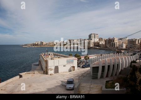 Stadt von Bugibba auf St. Pauls Bay, Malta, Europa Stockfoto