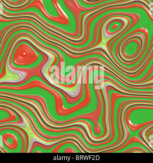 grüne, rote und gelbe bunten Wirbel wallpaper Hintergrund. Fliesen nahtlos Stockfoto