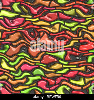 rot, gelb, orange und grün bunten Wirbel wallpaper Hintergrund. Fliesen nahtlos Stockfoto