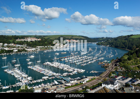 Blick entlang der Mündung des Flusses Dart und Dartmouth Stockfoto