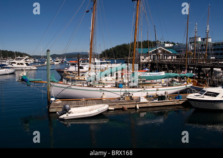 Yacht in Friday Harbor San Juan Island WA USA Stockfoto