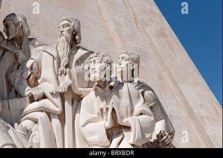 Detail auf dem Denkmal der Entdeckungen auf Lissabons Belem waterfront Stockfoto