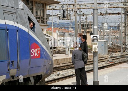 SAINT-CHARLES TGV TRAIN STATION, MARSEILLE, BOUCHES-DU-RHÔNE (13), FRANKREICH Stockfoto