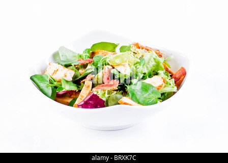 Huhn und Speck mit Mischung aus knackig und süß Salatblätter Stockfoto