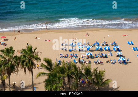 Las Canteras Strand in Las Palmas, Gran Canaria, Kanarische Inseln, Spanien Stockfoto