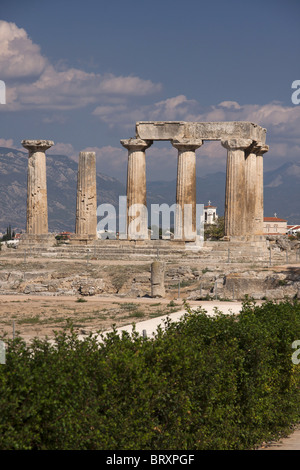 Tempel des Apollo in der antike Korinth Stockfoto