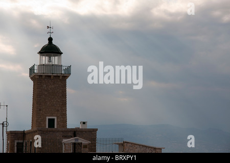 Ireo oder Melagavi Leuchtturm im Corinthia Stockfoto