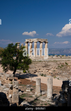 Tempel des Apollo in der antike Korinth Stockfoto