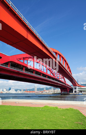 Kobe Ohashi Brücke und Kobe, Hyogo Präfektur, Honshu, Japan Stockfoto