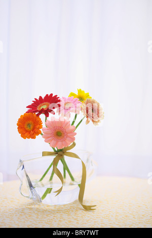 Die gerbera Daisies in einer Vase Stockfoto