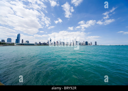 Skyline von Chicago vom See Michigan Illinois USA Stockfoto