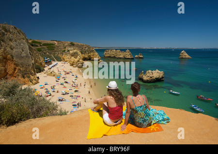 Praia da Dona Ana, Algarve, Portugal Stockfoto