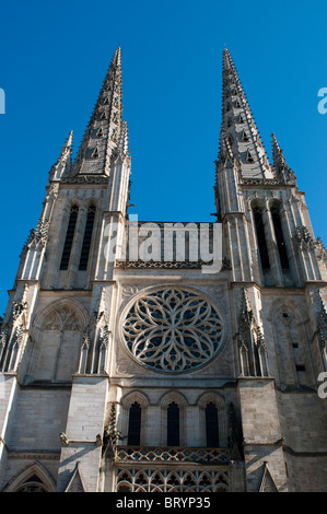 Fassade der Kathedrale St-Andre, Bordeaux, Frankreich Stockfoto