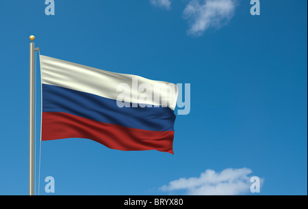 Flagge von Russland Stockfoto