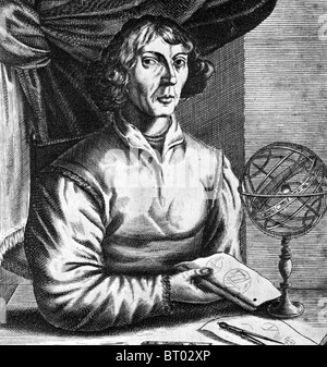 NICOLAUS COPERNICUS (1473-1543) polnischer Astronom Ith eine Armillarsphäre Stockfoto