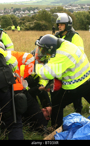 Aktivisten Smash EDO protestieren vor Brighton Stockfoto