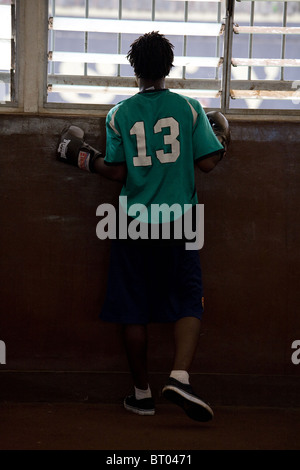 Frau Boxer Mitglied der Frauen Box-Team Sierra Leone Westafrika Stockfoto