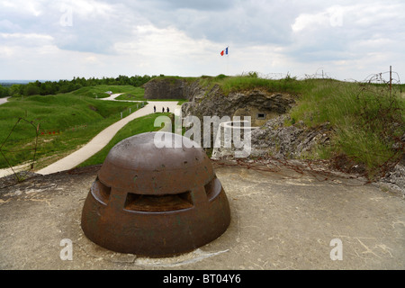 Geschützturm auf Fort Douaumont, Verdun, Frankreich Stockfoto