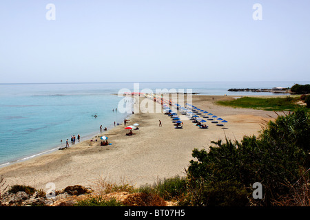 DER STRAND VON FRANGOKASTELLO AUF DER GRIECHISCHEN INSEL KRETA. Stockfoto