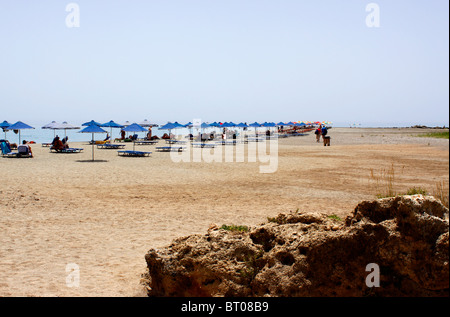 DER STRAND VON FRANGOKASTELLO AUF DER GRIECHISCHEN INSEL KRETA. Stockfoto