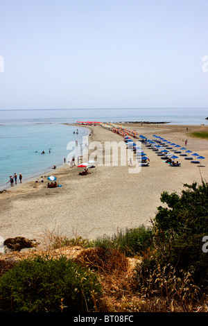 DER STRAND VON FRANGOKASTELLO AUF DER GRIECHISCHEN INSEL KRETA. Stockfoto