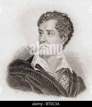 George Gordon Byron, 6. Baron Byron 1788 bis 1824, auch bekannt als Lord Byron. Englischer Dichter und Leitfigur in der Romantik. Stockfoto