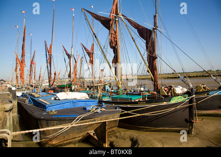 Thames Lastkahn Boote Hythe Kai, Maldon, Essex Stockfoto