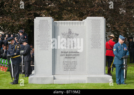 Jährliche Polizisten Denkmal zu Ehren der getöteten Kameraden Marsch-Victoria, British Columbia, Kanada. Stockfoto