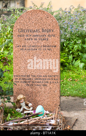 Das Grab von Greyfriars Bobby, Edinburghs berühmte Hund Stockfoto