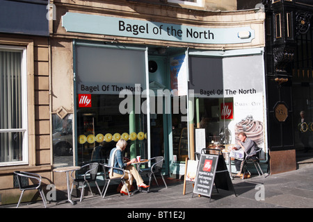 Bagel im Norden-Café in Newcastle Upon Tyne, England, Vereinigtes Königreich. Stockfoto