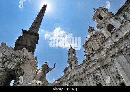 Rom. Italien. Sant' Agnese in Agone, Piazza Navona. Stockfoto