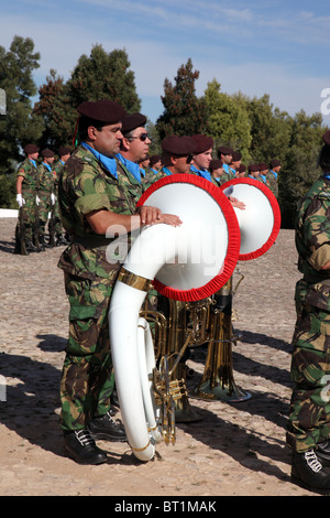 Portugiesische Armee Band, Schlacht von Bucaco 200. Jahrestag feiern, Bussaco Wald, Coimbra, Portugal Stockfoto