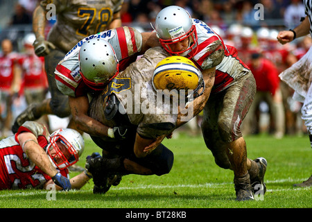 Team Österreich schlägt die Augustana Vikings in ein Charity-Spiel 10-3 am 30. Mai 2010 Hohe Warte-Stadion in Wien, Österreich. Stockfoto