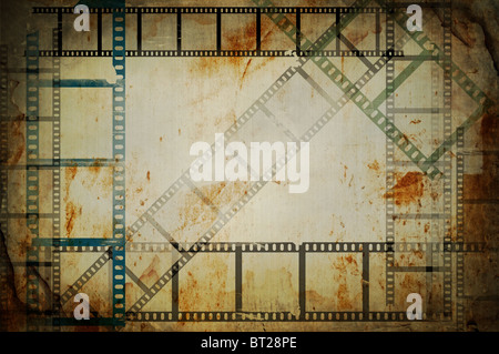 Grunge-Kino-Hintergrund mit rauen Texturen Stockfoto