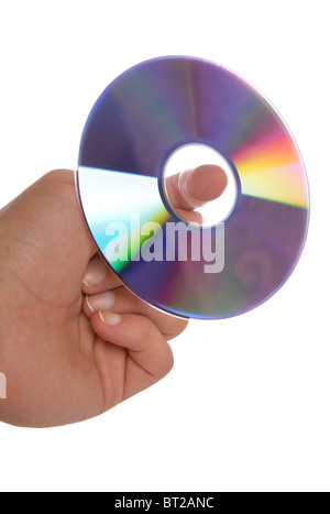 Hand, die dvd Studio Ausschnitt Stockfoto