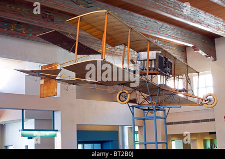 1914 Ingram Foster Doppeldecker auf Anzeige in Albuquerque, New Mexico Flughafen Stockfoto