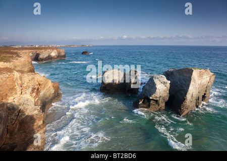 Strand der Kathedralen, Ribadeo, Lugo, Galicien, Spanien Stockfoto