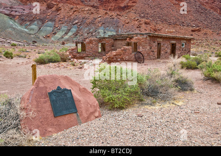 Alte Ruinen von weniger Ferry, weniger Fähre Fort, Vermillion Cliffs, Marble Canyon, Arizona, USA Stockfoto