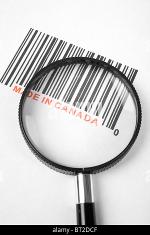 Hergestellt in Kanada und Barcode, Business-Konzept Stockfoto