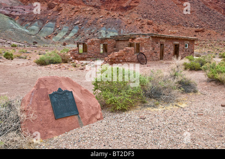 Alte Ruinen von weniger Ferry, weniger Fähre Fort, Vermillion Cliffs, Marble Canyon, Arizona, USA Stockfoto