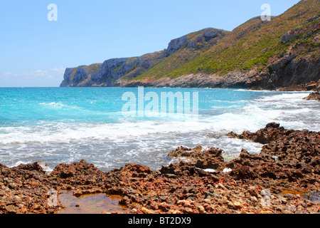 San Antonio Kap blau Meerblick von Las Rotas Denia Alicante Spanien Stockfoto