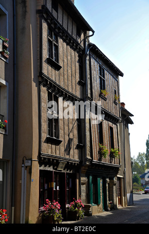 Alte mittelalterliche Bürgerhäuser in St. Loup Deux-Sèvres Frankreich Stockfoto