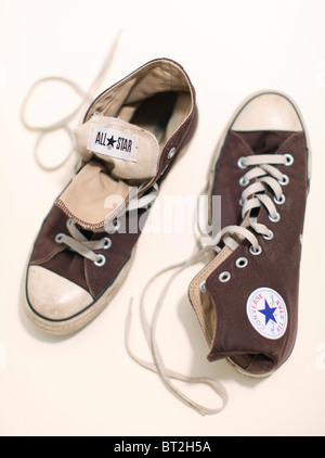 Ein paar braun Converse All Star. Stockfoto